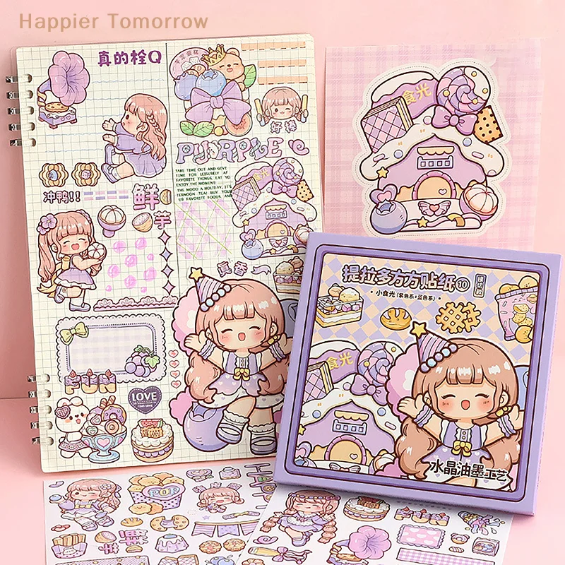 Telado Fang Fang Sticker Handheld Ledger Cute Cartoon Ins Style Girl And Paper Handheld Ledger Sticker