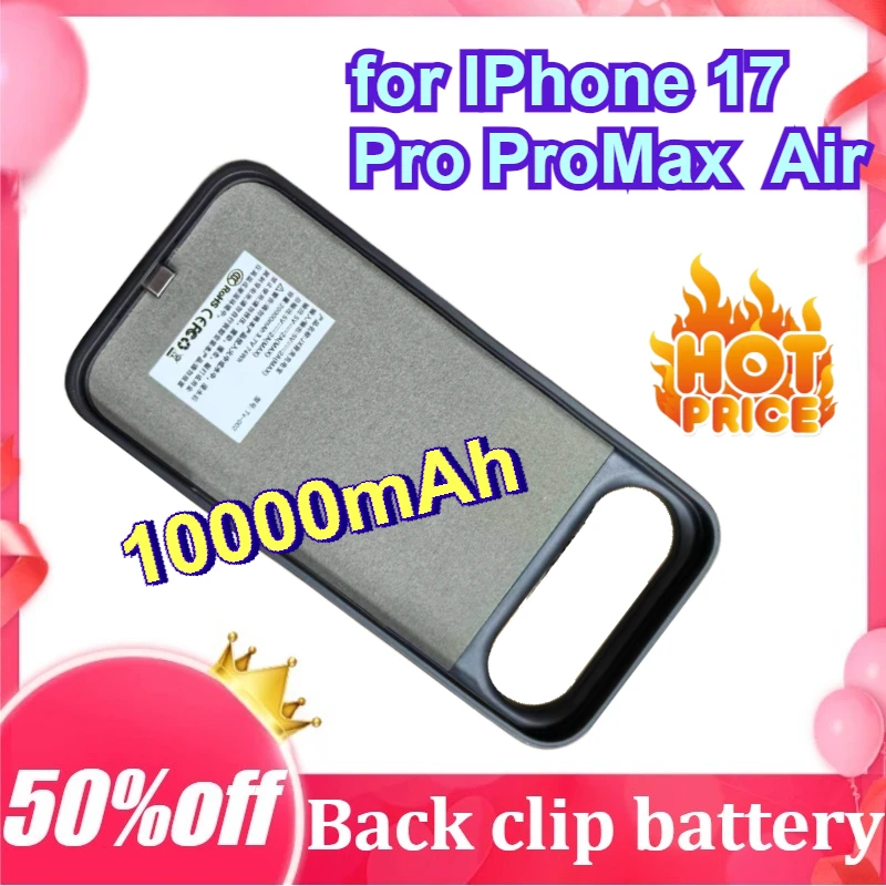 

Чехол для зарядного устройства 10000 мАч для IPhone 17 Pro ProMax Mini Air, портативное зарядное устройство, быстрая зарядка, ультратонкий аккумулятор для телефона