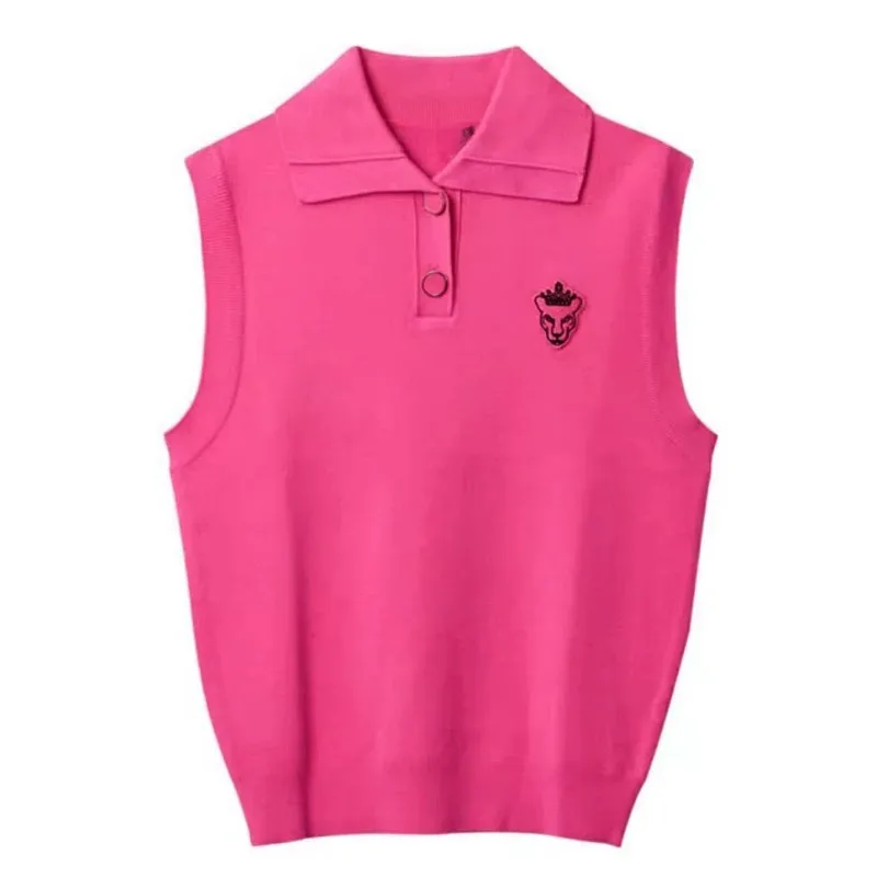 Golf women's lapel knitted vest 24 new sleeveless vest, high-quality World Bank Golf sports women's top knitted vest