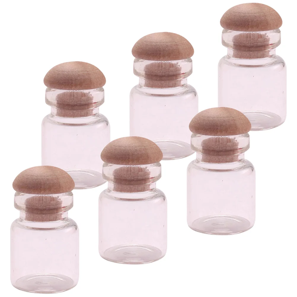 6 stuks mini glazen pot transparante opslag kan 1 12 schaal huis decor miniatuur voedselflessen speelgoed glad realistisch