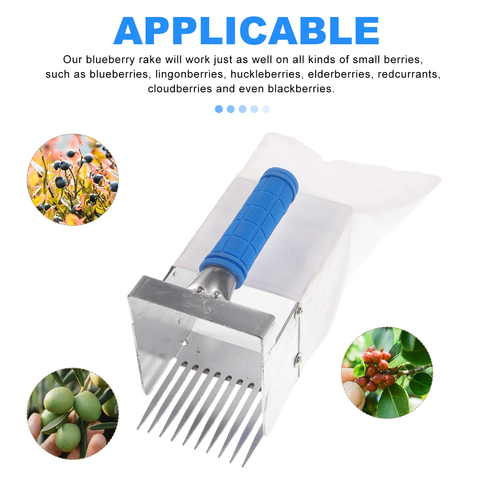 

Blueberry Picker Tool 4 5mm Teeth Gap Hand Rake for Harvesting Blueberries Fruits Picking Garden Supplies Portable Berry Picker