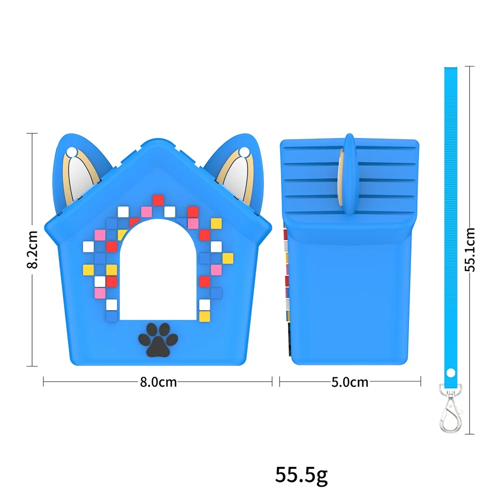 Silicone Carrying Case Protective Case Shockproof with Lanyard Soft Case for Bitzee Doghouse Gaming Console