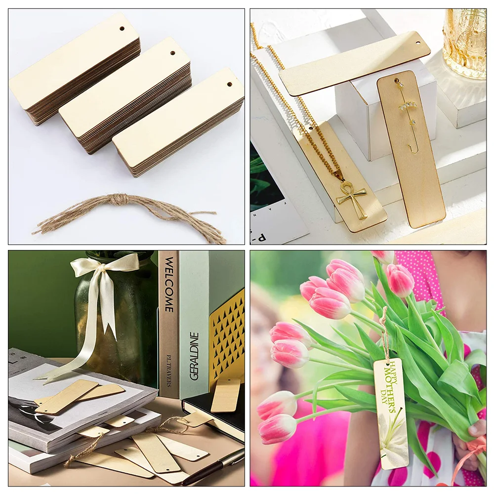 1Set Blank Bookmarks Elegant Design Good Texture Meaningful Present Christmas Tags Valentine Gift Office Supplies