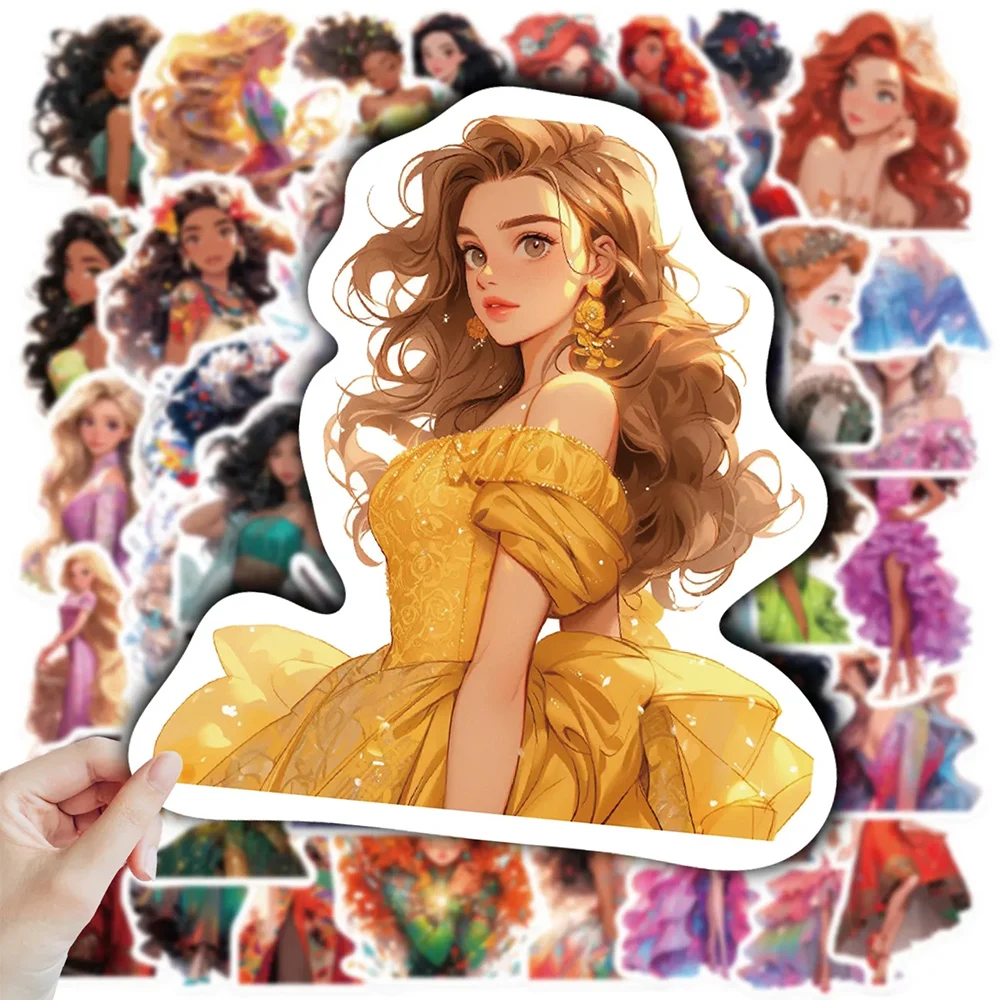 10/30/50pcs Disney Cartoon Girls Princess Stickers Decal DIY Decorative Laptop Luggage Notebook Diary Kawaii Toy Sticker Gift