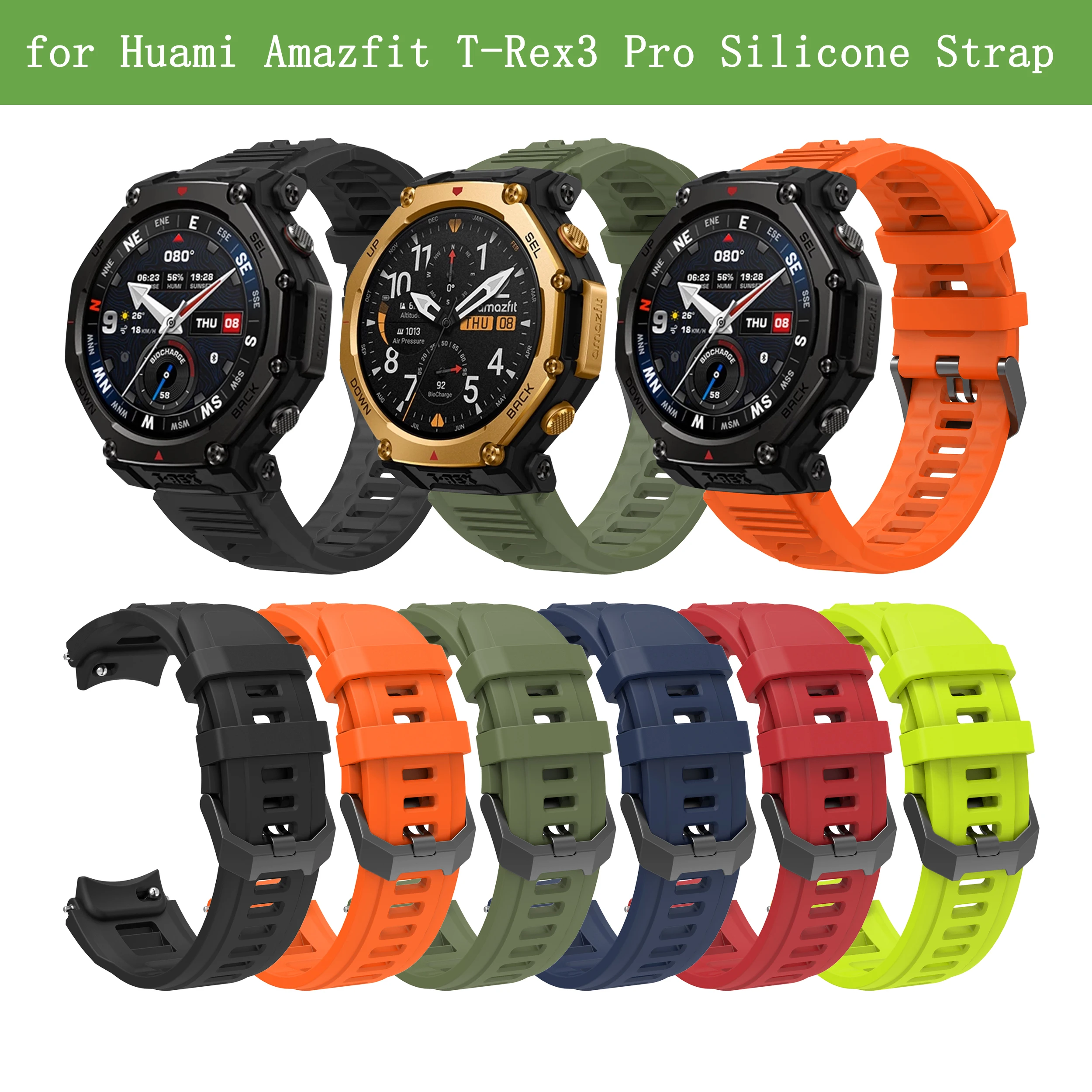 Para huami amazfit T-REX 3 pro pulseira de silicone oficial + capa protetora pulseira de relógio inteligente acessório pulseira esportiva para T-Rex3 
