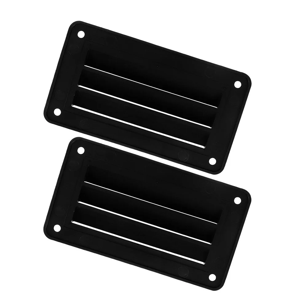 

2 pcs Rectangular Marine Louver Grille Nylon Air Rv Yacht Black Exhaust Fan Boat Airflow Vents Rv Exhaust Marine Ventilation