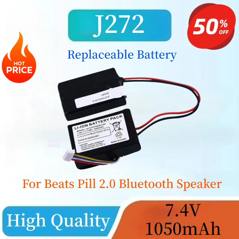 

High Quality New 7.4V 1050mAh Replaceable Li-ion Battery J272 ICP092941SH For Beats Pill 2.0 Bluetooth Speaker + Free Tools