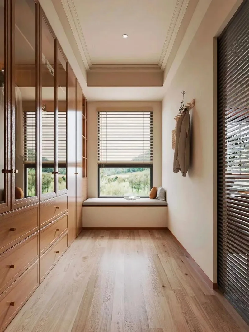 Wardrobe locker, Italian modern wooden bedroom wardrobe with mirror sliding door