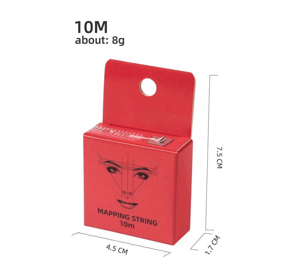 6 Stück Microblading 10 m Mapping Pre-Ink-Schnur zum Färben von Augenbrauen, Liner-Faden, semi-permanentes Make-up, Positionierungsmesswerkzeug – Detail 2