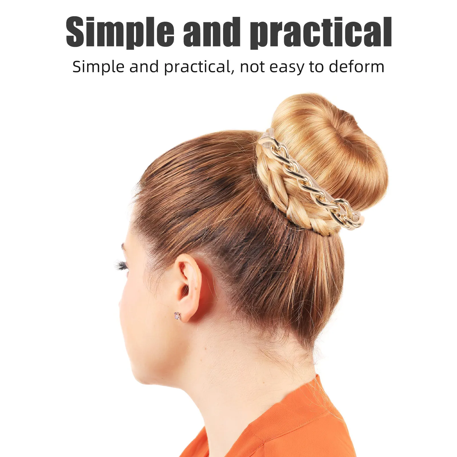 3Pcs Bracelet Hair Tie Metal Ponytail Holder Decorative Double Strand Hair Cuff for Women No Damage Elastic Ponytail Band
