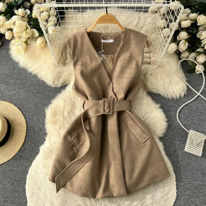 Women Autumn Winter Fashion Short Knit Sweater+Tank Top Suit Skirt 2 Piece Korean Elegant High Neck Pullover Dress Matching Set