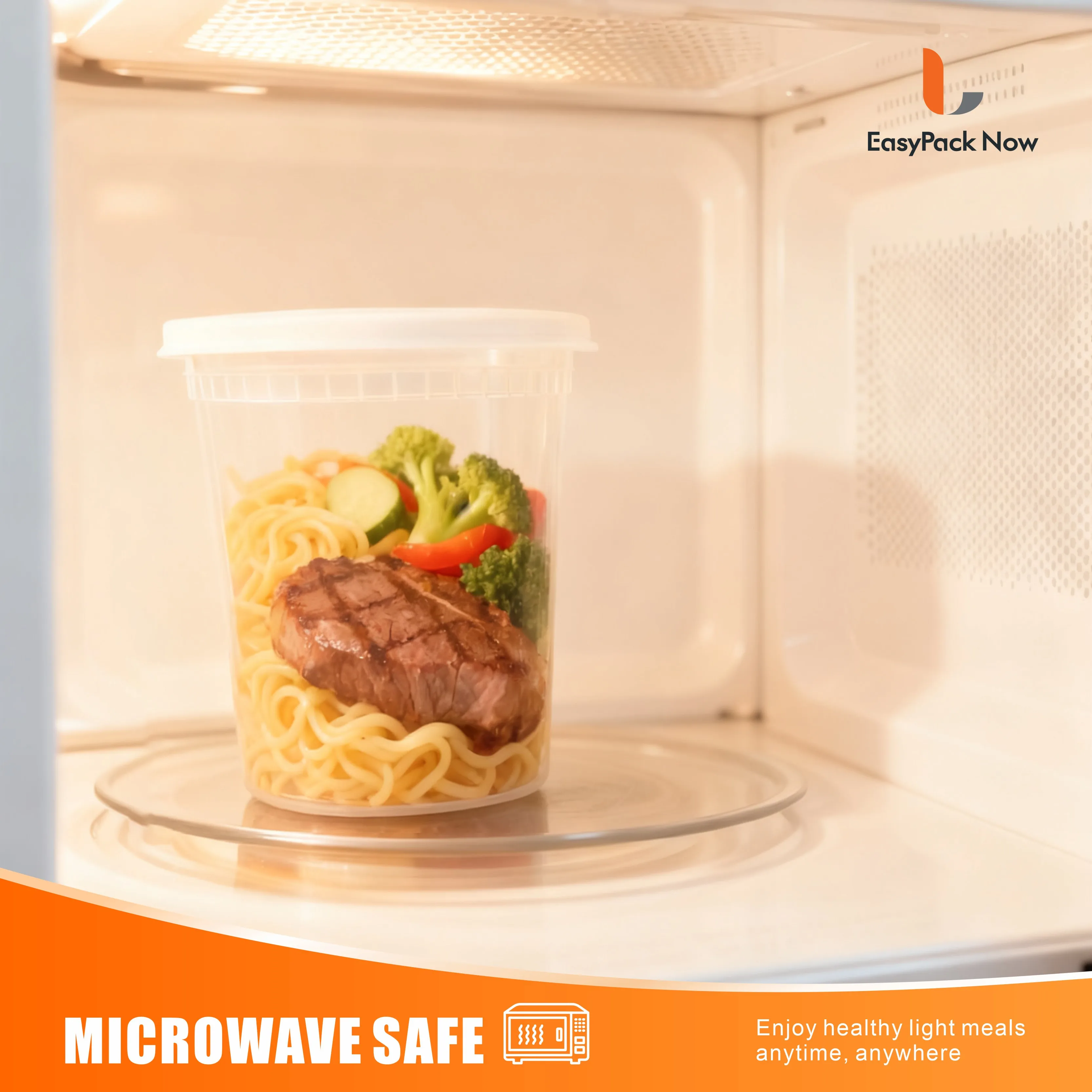 32 oz 240 Pack Clear Airtight Disposable Soup Containers Leak Proof BPA Free Microwave Safe For Home Work Catering