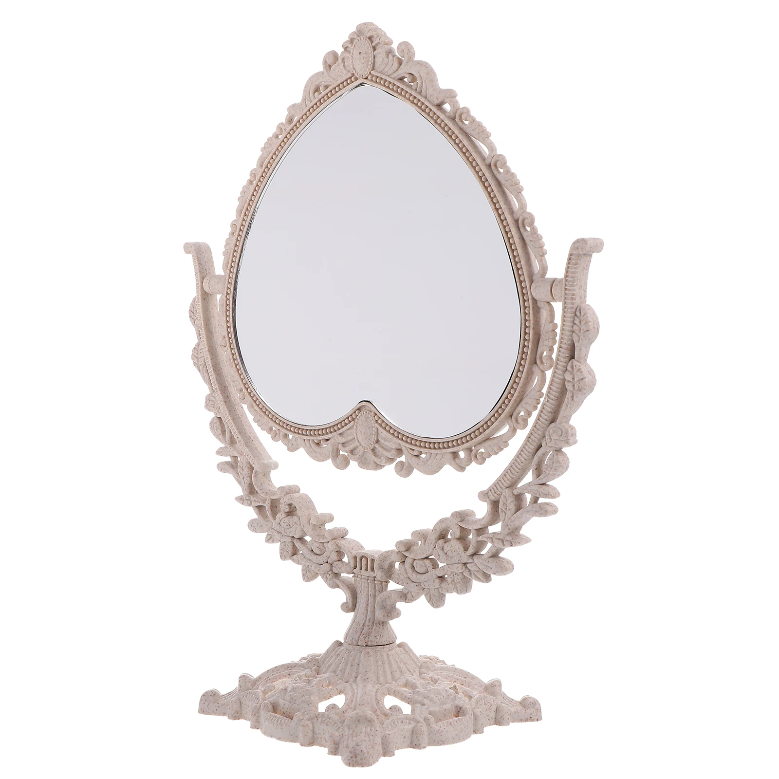 

1Pcs Retro Style Makeup Mirror Clear Desktop Standing Mirror Women Home Makeup Tool Durable Women Supply