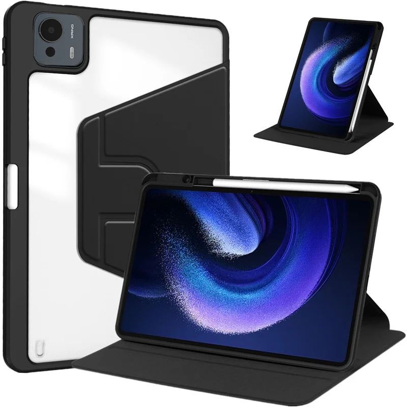 Etui na Honor Magic Pad 3 z uchwytem na długopis, obrotowe o 360 stopni, skórzane, akrylowe, przezroczyste, twarde etui z podstawką na Honor Magicpad 3 Cover 13.3" — zdjęcie produktu 4