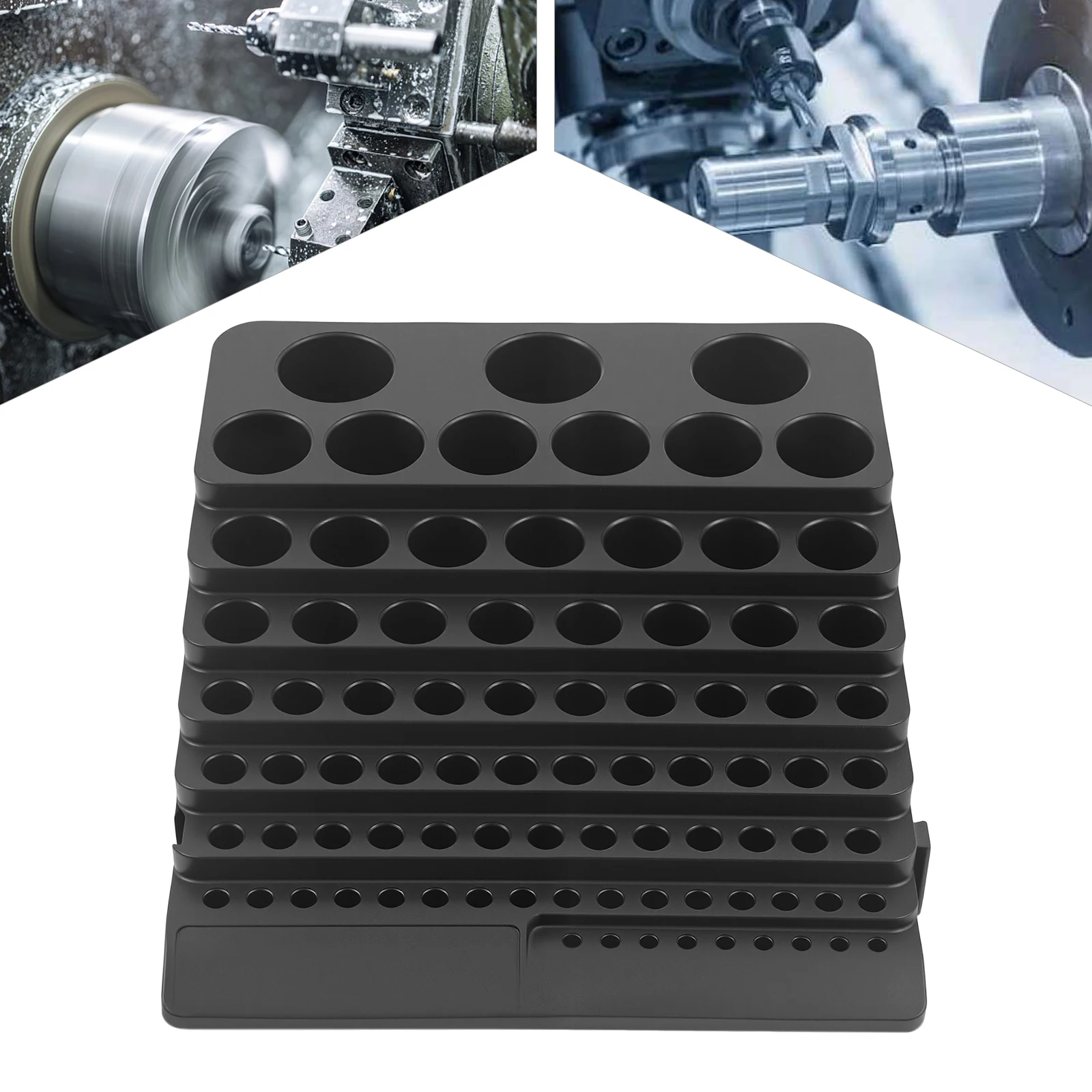 Drill Bit Organizer with Multi - Layer Storage,Milling Cutter Storage Box, 84 Holes Milling Cutter Storage Box,