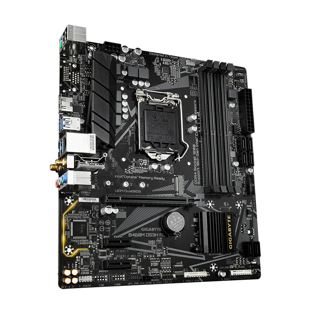 Gigabyte B460M DS3H AC Motherboard Support i9-10900K i7-10700K i5-10600K i3-10100 CPU 4xDDR4 2xM.2 Intel mATX LGA1200 Mainboard