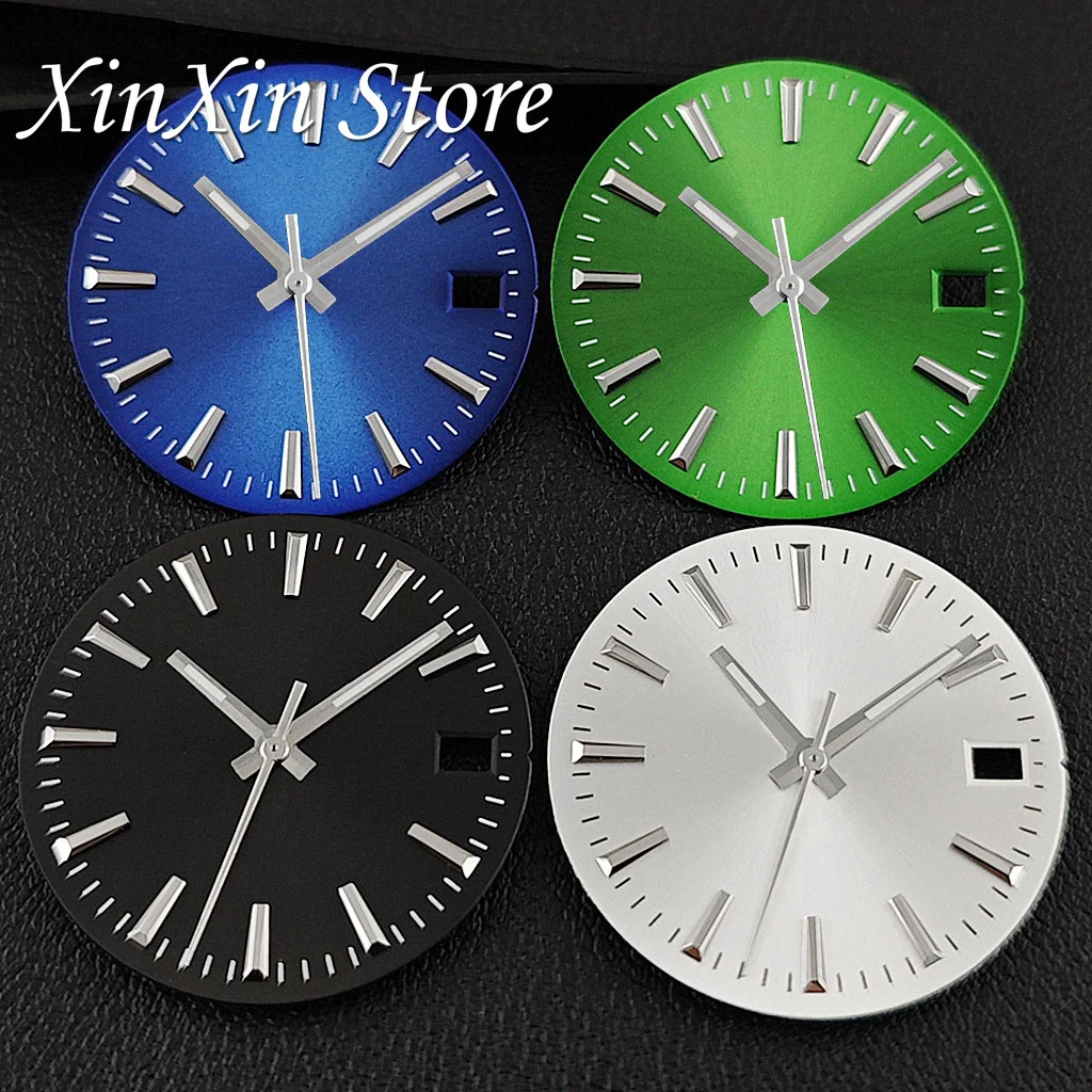 28.5MM NH35 Sunburst Watch Dial Stripes Simple Surface Single Date Watch Face With NH35 Watch Hands for NH35/NH36/4R/7S Movement
