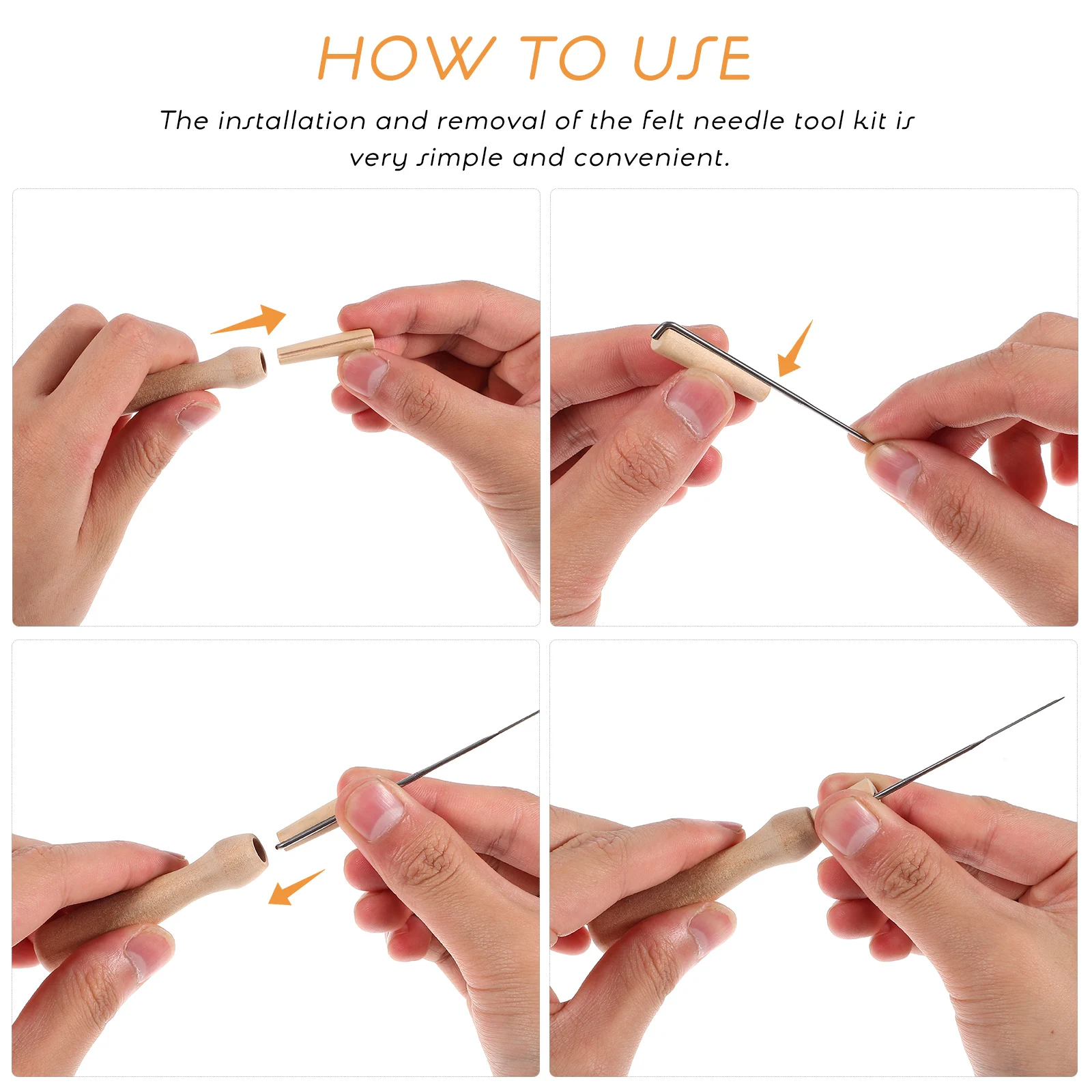 

46pcs Wool Felt Tool Set Felting Needles Kit for Beginners Craft Wooden Handle Iron Needles Non Woven Fabrics Yarn Cloth