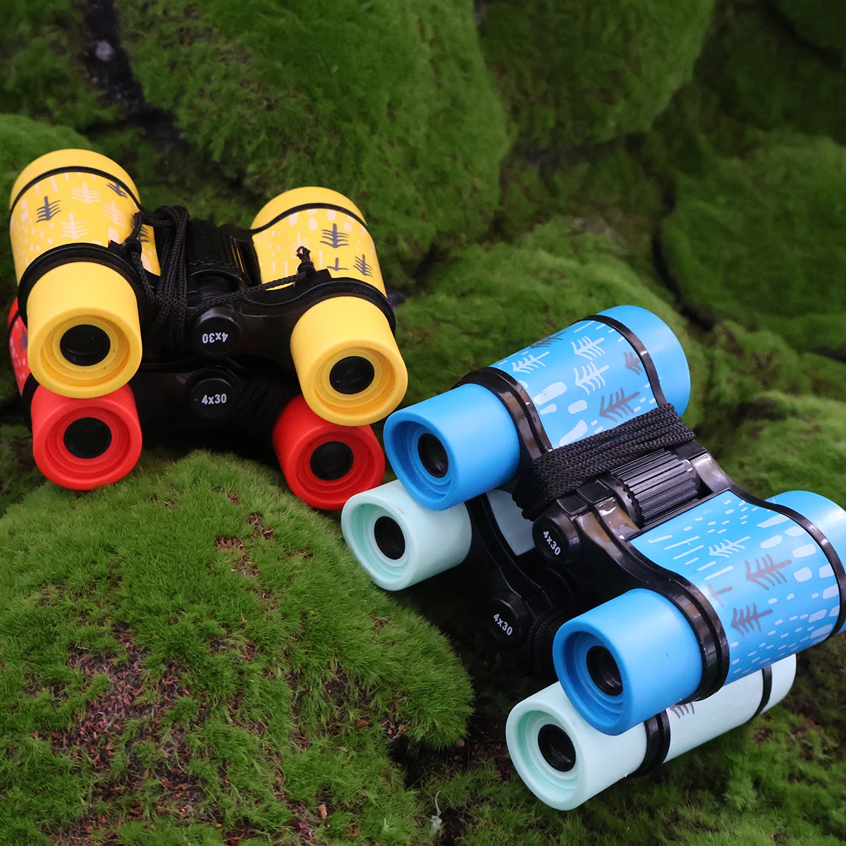 4x30 Binoculars Plastic Children Colorful Lightweight for Kids Contemporary Styling Compact Eyepiece Optical