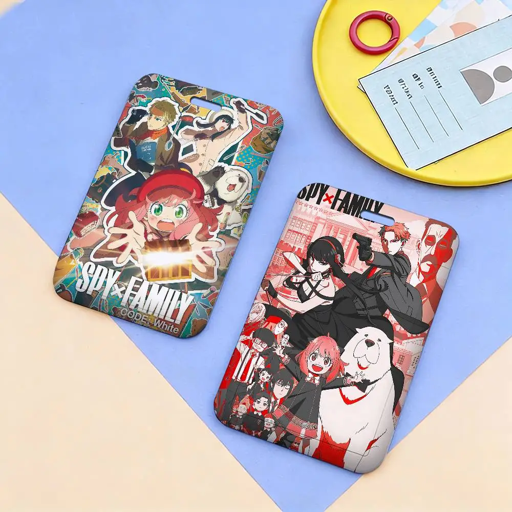 Japan Anime SPY FAMILY 1 Pcs Sliding ID Badge Holder with Clear Window ID Card Protector for Office School Staff Student