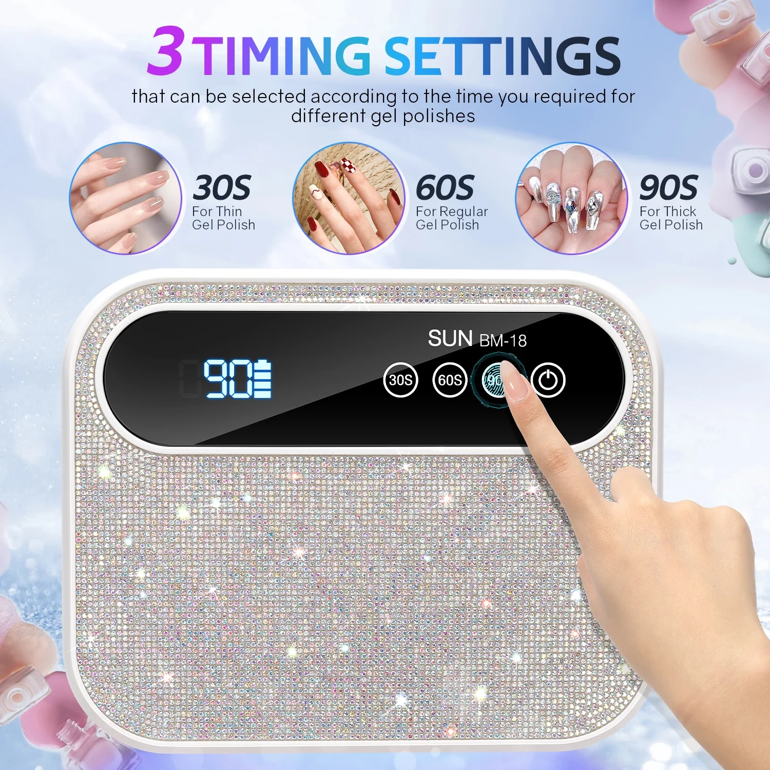 DianaBeauty 168W Oplaadbare UV LED Nagellamp 42LEDS Nageldroger voor het uitharden van alle gels Nagelpolijsten Nail Art Tools