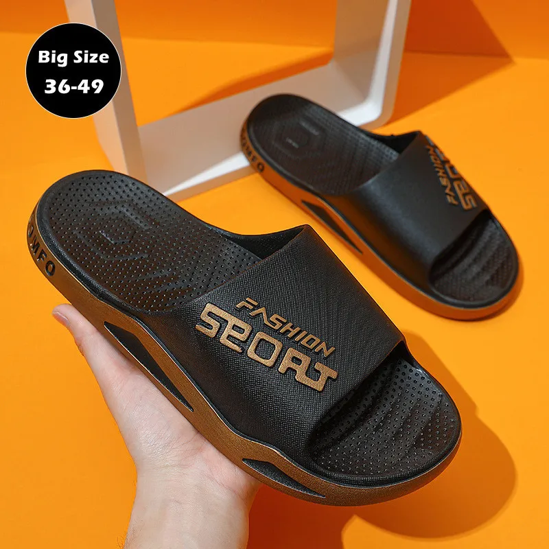 New Big Size 48 49 Men Slides Summer Luxury Sandals Women Outside Flip Flops Casual Beach Breathable Shoes Couples Home Slippers