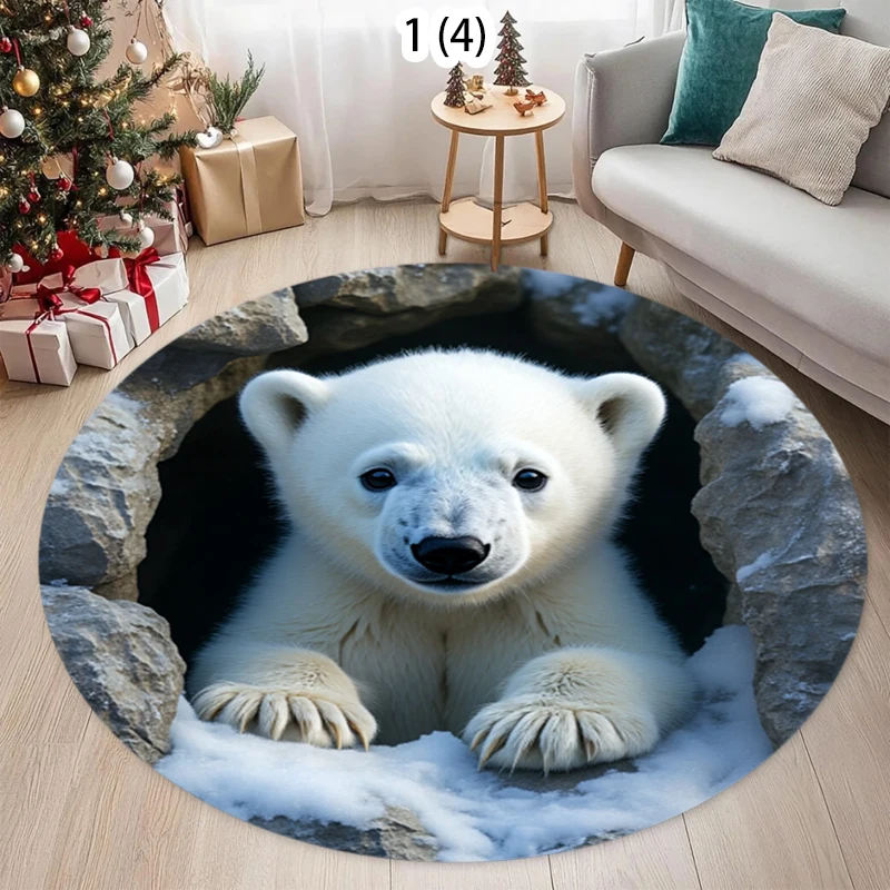 2D Abyss Hole Round Rug Optical Illusion Depth Area Carpet Non-Slip Floor Mat Trick Decor 2026
