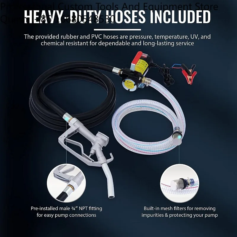 GC12 Volt Portable DC Electric Fuel Transfer  Variable Speed Pump for Transfer of , Corner Oil, Machine and Transfor