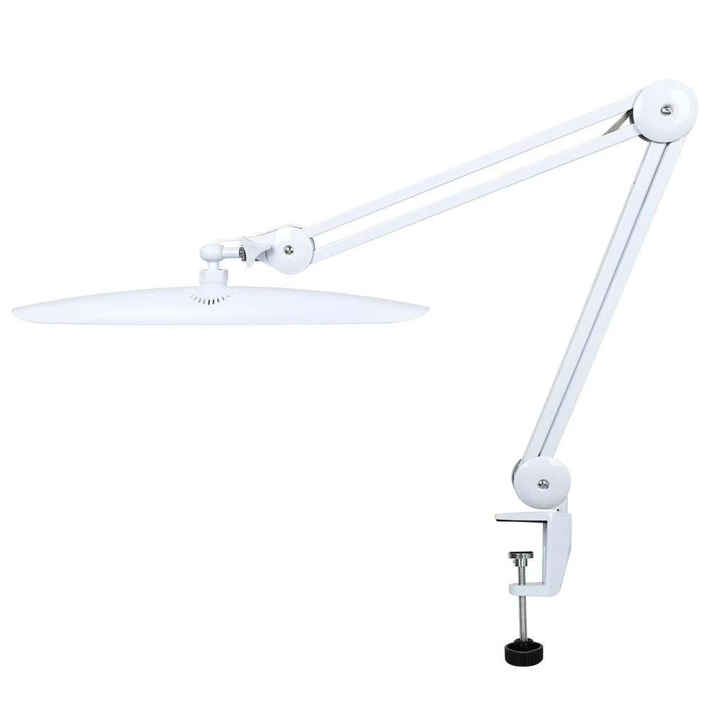 LED Task Desk Lamp 19 Inches Metal Swing Arm Eye-Caring Lash Extensions Lamp 117PCS LEDs for Nail Crafts Reading Head Work Lamp