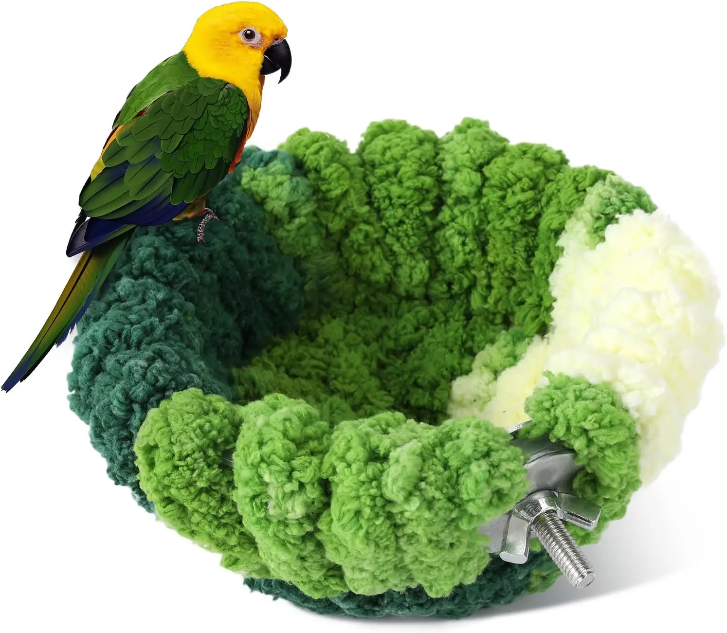 Vogelnest voor kooi, pluche hangend vogelbed voor parkiet, kweekvogelhuis voor conure, parkiet, grasparkiet, tortelduif, kanarie, hamster