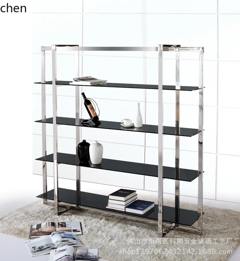 HXL Stainless Steel Jewelry Rack Tempered Glass Display Round Storage Rack