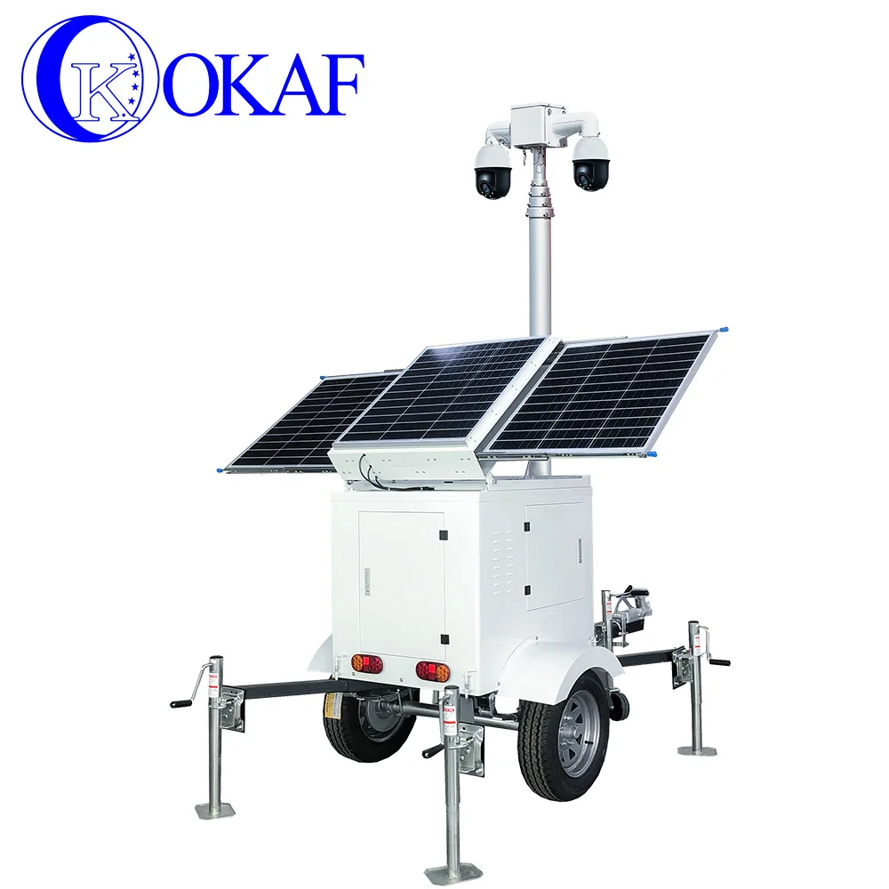 كاميرا Cctv تعمل بالطاقة الشمسية قابلة للتجديد، مقطورة Cctv متنقلة #3