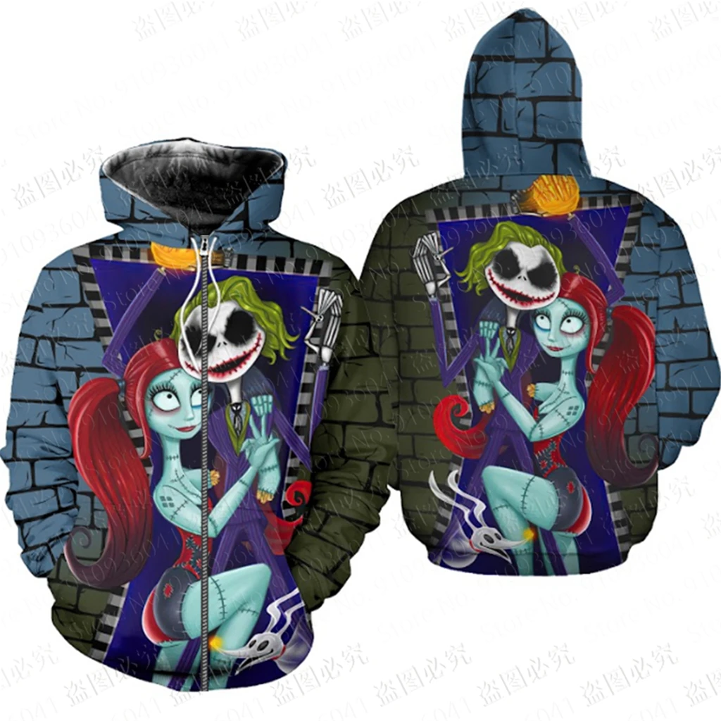 Jack Skellington The Nightmare Before Christmas men women 3D Disney Print High quality Fleece Zipper/ Hoodies Pullover Tops