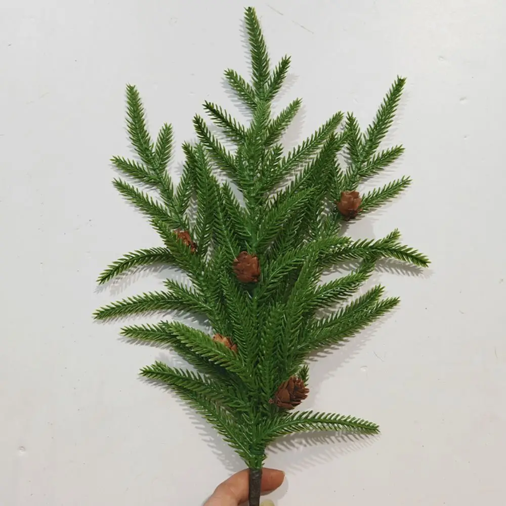 

Handcraft Artificial Norfolk Pine Branches Fake Pine Cone DIY Wreath Christmas Pine Needles Realistic Elegant