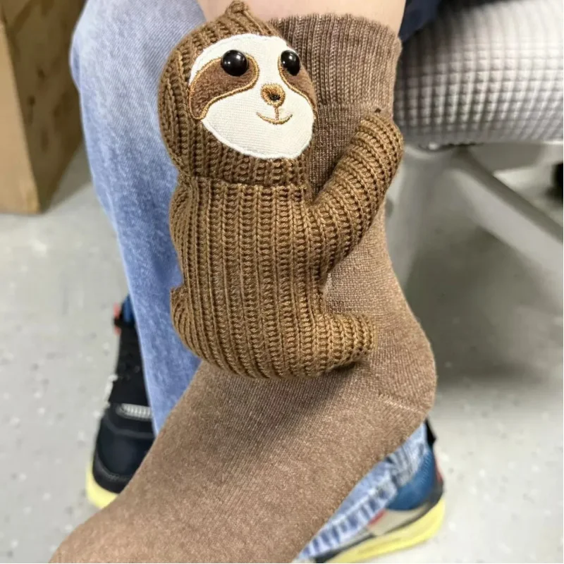 Calzini carini con animali lavorati a maglia 3D Calzini Kawaii in peluche spessi e pelosi accoglienti per donne Adolescenti Bambini Casa Vacanze invernali Regalo di Natale