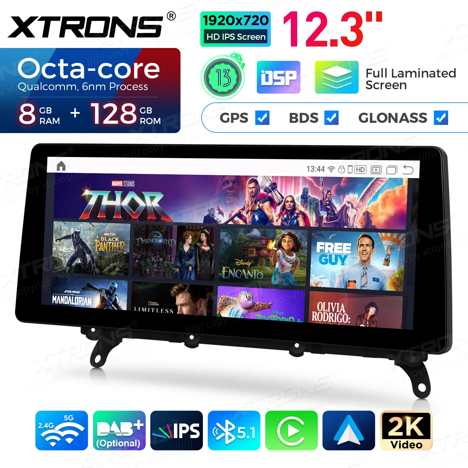 XTRONS 12.3" Android 14 autoradio multimediaspeler voor BMW X3 F25 X4 F26 CIC/NBT/EVO systeem GPS Carplay Auto Qualcomm 8+128G HD