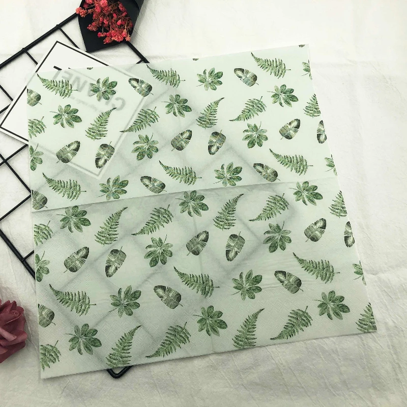 10/20pcs/Pac 2-Ply Napkins Ins Wind Leaves Models Colourful Printing Napkins Restaurant Hotel Party Square Folding Paper Napkins