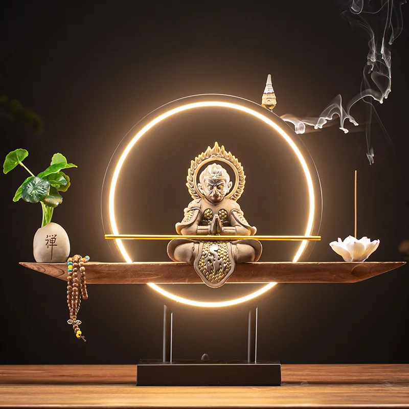 Santo Stick Oil Incense Burner Smoke Waterfall Mosquito Coil Melting Candle Burner Lotus Stand Adornos Para El Hogar Fragrance