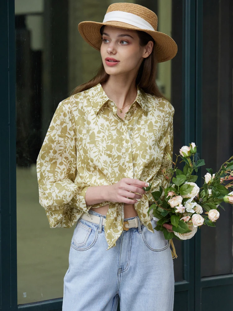 AMII-Conjunto de falda minimalista para mujer, camisas de alta sensibilidad, blusa Floral, faldas por separado, primavera 2023