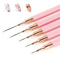 Ensemble de pinceaux pour Nail Art, 5 pièces, Kits de pinceaux pour ongles en Gel UV, ligne à rayures françaises, peinture, dessin, stylo à fleurs, outil de manucure professionnel 1