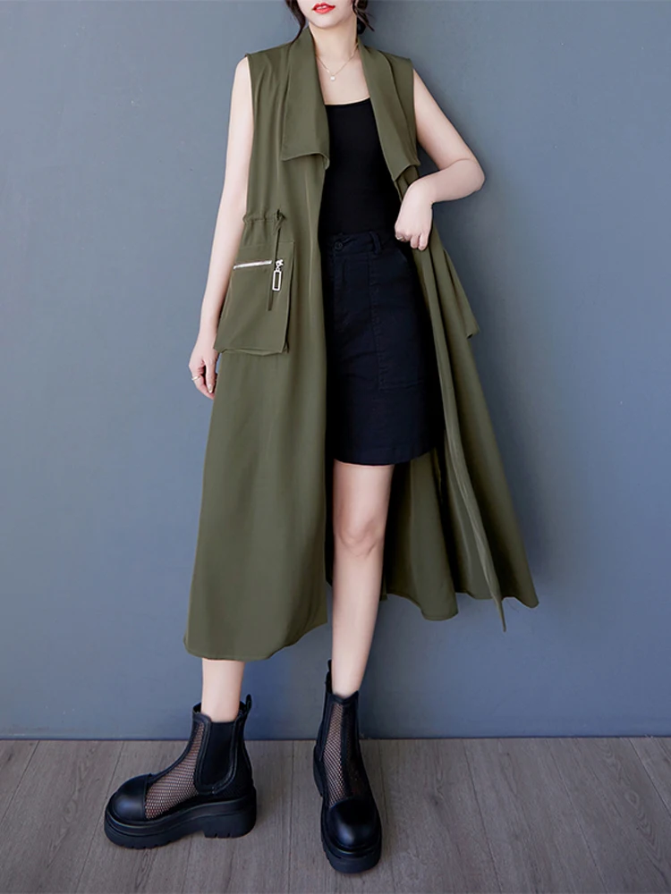 NYFS المرأة فستان صيفي فضفاض حجم كبير جيب سستة المرقعة قميص بدون أكمام فستان رداء Ete فام Elbise 2025 جديد