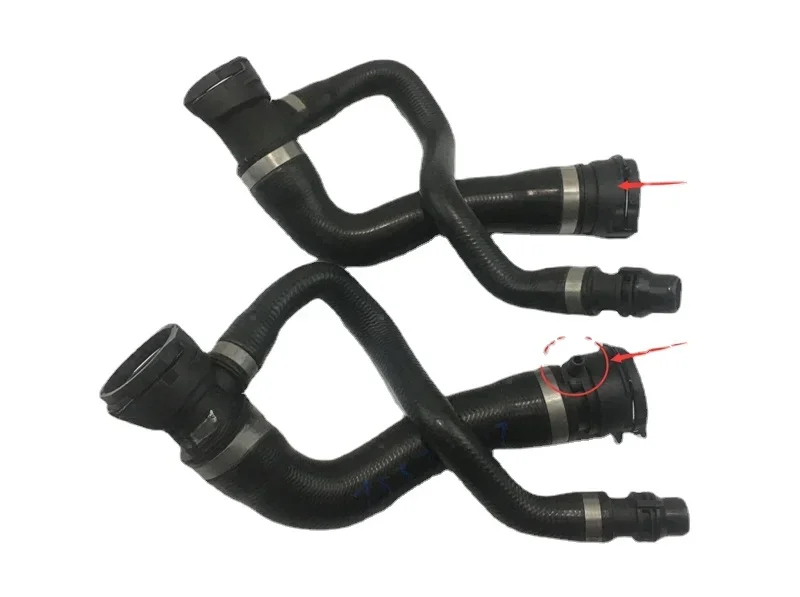 Selang Radiator Atas dengan Selang Ventilasi Selang 3 Arah untuk 07-10 BMW E70 X5 3.0si 17127537107