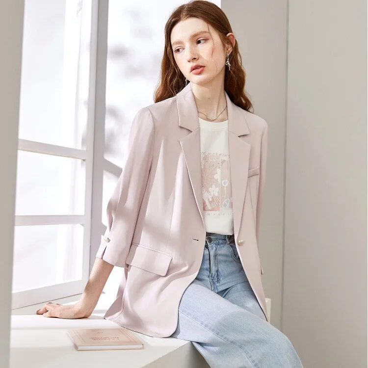 

Women'S Cropped Coat New In External Clothes Crop Blazer Woman Young Asymmetry Basics Printting Advanced Thinner Dopamine