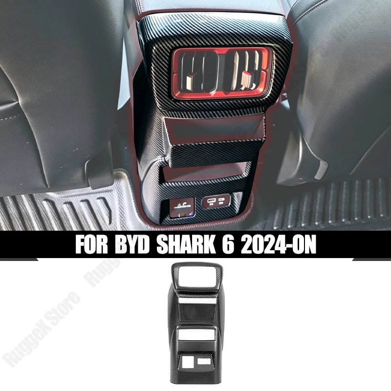 Rear Air Vent Anti-Kick Cover For BYD Shark 6 2024-ON ABS Armrest Back Protective Panel With Storage Box For Shark 6 Accessories