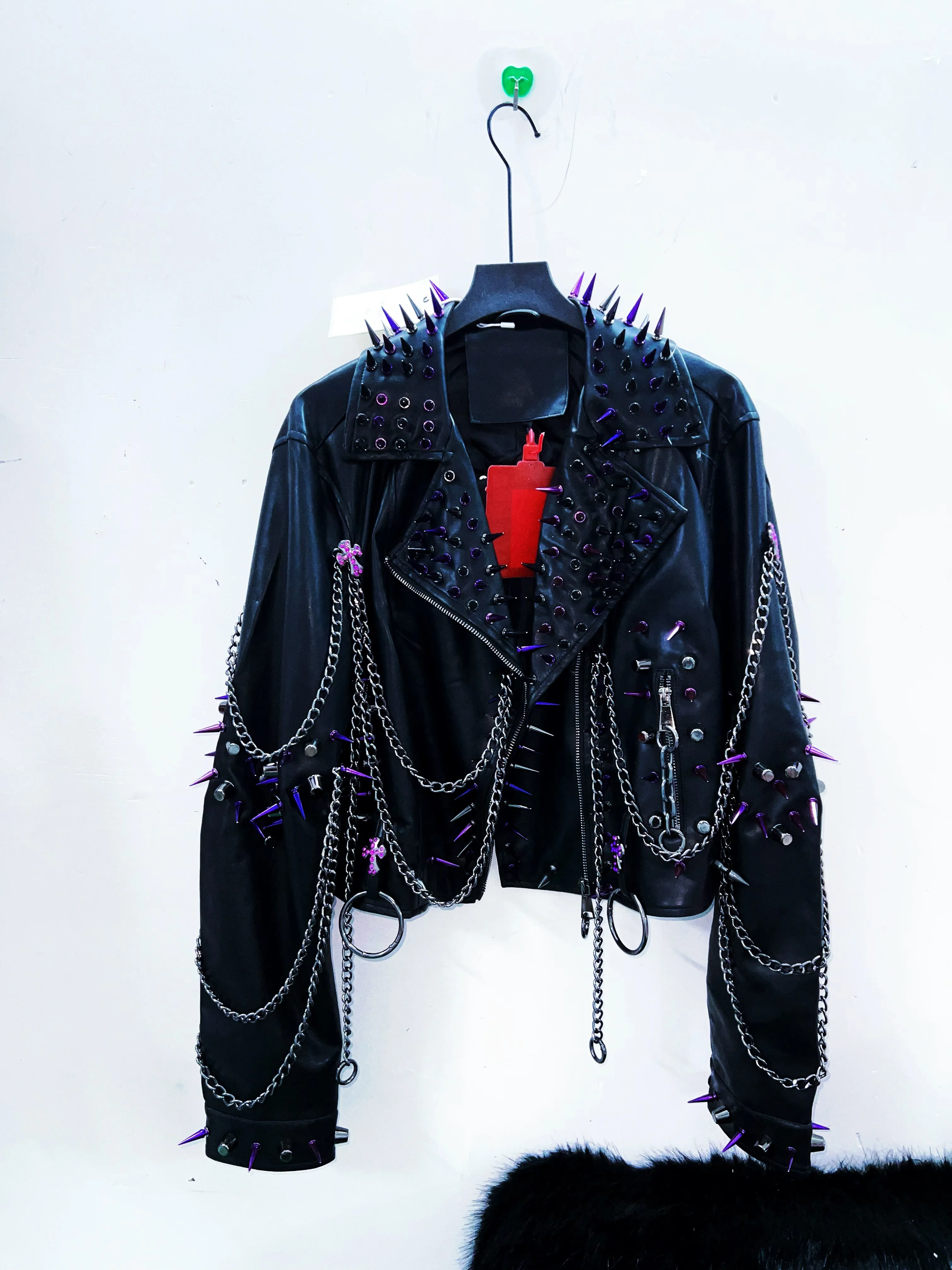 Gothic Leather jacket Punk Leather jacket y2k Leather jacket