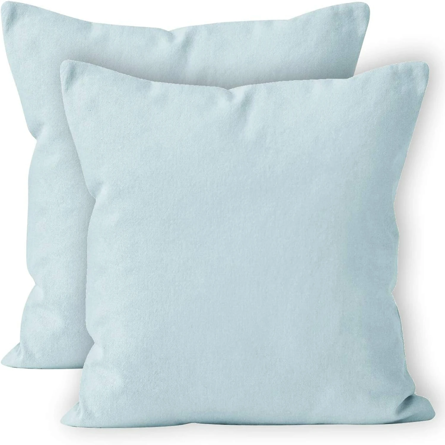 Luxurious and Comfortable Soft and Cozy Pack of 2 Ice Blue Cotton Canvas Throw Pillow Covers - Stylish Decorative Cushion Covers