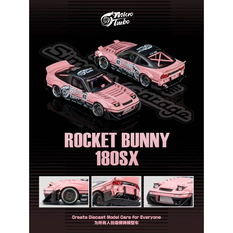 Diecast Microturbo MT 1:64 Scale 180SX Rocket Rabbit Widebody Alloy Car Model