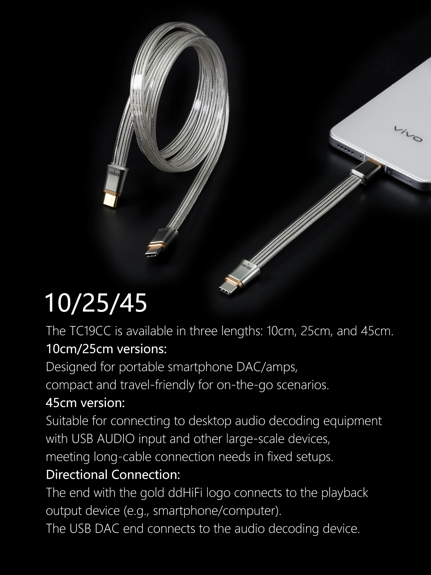 Vorbestellung DDHiFi TC19 Flaggschiff-Digitalsignalkabel aus reinem Silber mit nahtloser CNC-Metallabschirmung und ergonomischem gebogenem Stecker – Detail 5