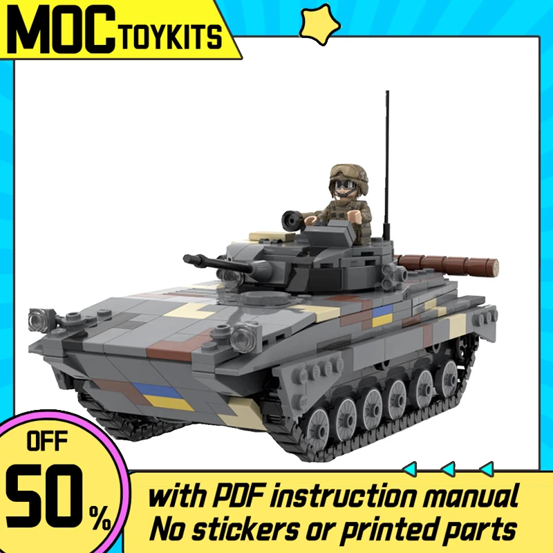 

MOC Military Equipment BMP-2 Iinfantry Fighting Vehicle Mornament DIY Assembly Building Block Children's Toy Xmas Gifts