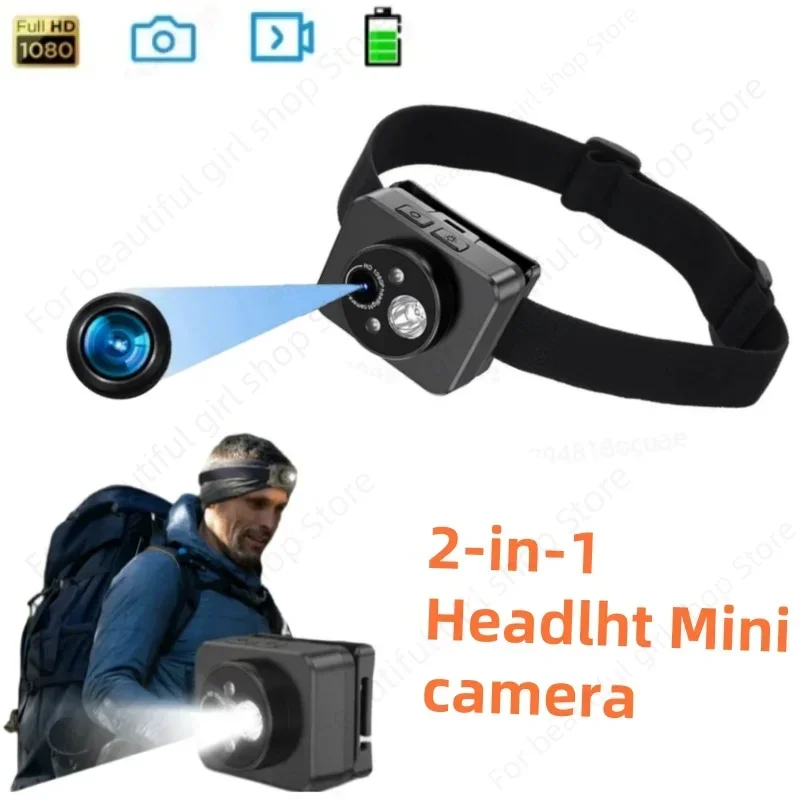 2MP First Perspective Action Camera Portable 2-in-1 Headlht Mini Camcorders Smart Hand Induction Video Recorder Built-in Battery